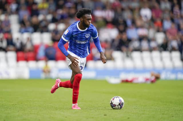 Abu Kamara was the Gaffer For A Day's choice as Pompey man of the match against Stevenage. Picture: Jason Brown/ProSportsImages