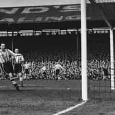 England striker Tommy Lawton (second left) caused a sensational when he left Chelsea to join Third Division Notts County in 1947. Photo by Central Press/Getty Images.