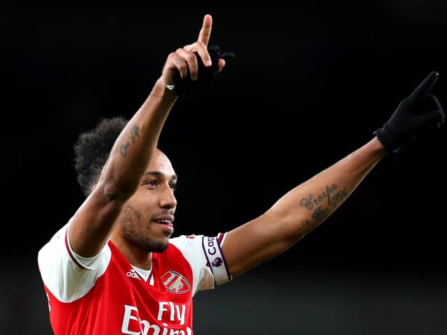 Pierre-Emerick Aubameyang could be on the bench against Pompey. Picture: Catherine Ivill/Getty Images