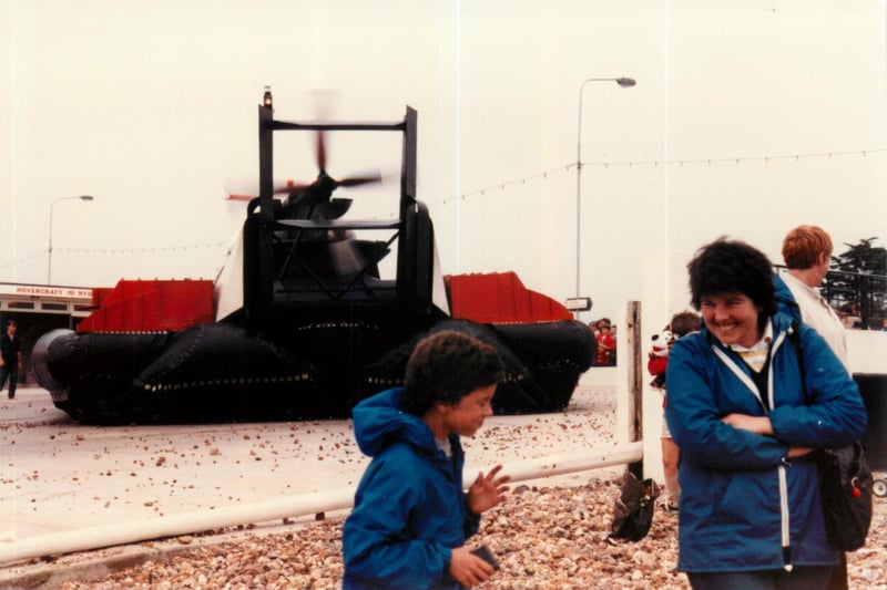Hovercraft on the beach in Southsea in the 1980s. Picture by Steve Spurgin