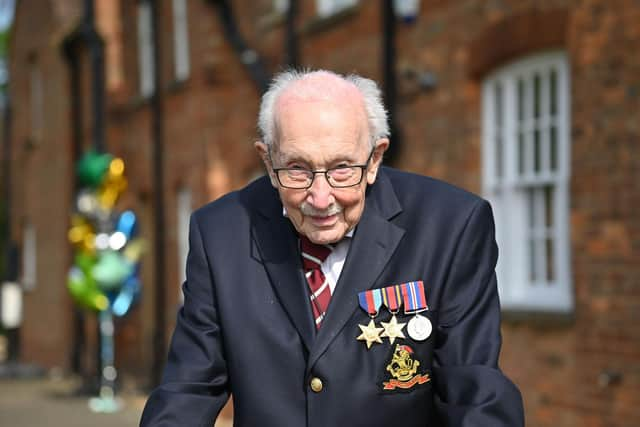 British World War II veteran Captain Tom Moore, 99 Picture: Justin Tallis/AFP via Getty Images