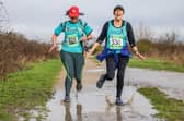 Runners on Milton Common during the Portsmouth Coastal Half Marathon. Picture: Mike Cooter (180224)