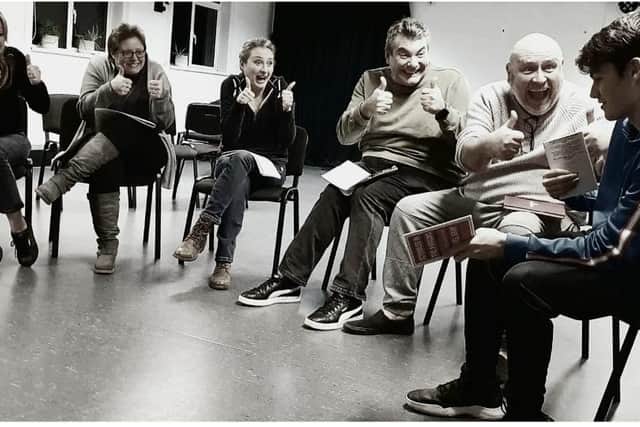 The cast of Scribbles in The Margins, by HumDrum, in rehearsal. They are at The Spring Arts Centre in Havant from March 8-11, 2023. Picture by Vaughan Douglas Capstick