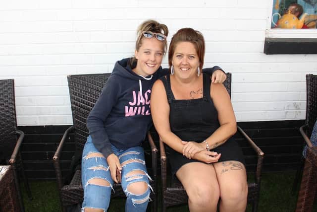 Teegan, pictured left, with her mum Abbie