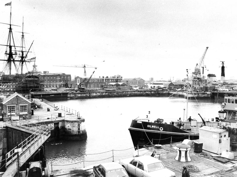 Portsmouth Dockyard in March 1982. The News PP5670