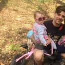 The fiance of Alex Britton - Aaron Law and the couple's daughters Ava, 18 months, and Payton, three. Mum-of-two Alex, 28, died in a horrific crash on August 25 near Andover while on her way to work. 