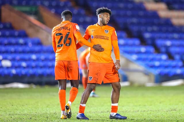 Jordy Hiwula and Ellis Harrison were matched as a strike force at Peterborough - and produced an encouraging display, despite the 5-1 scoreline. Picture: Nigel Keene/ProSportsImages