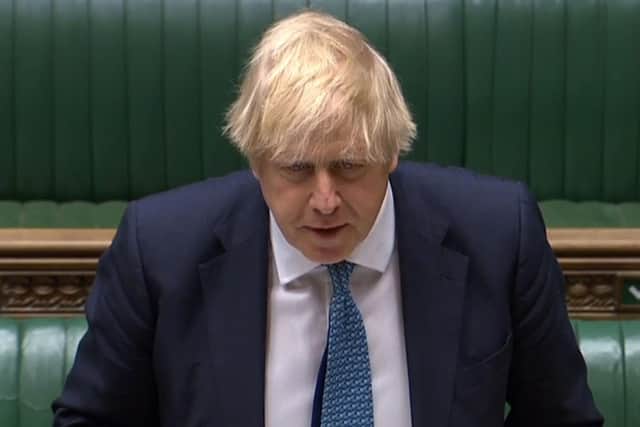 Boris Johnson speaking in Parliament about what the easing of lockdown will mean for the public.
Photo by -AFP via Getty Images