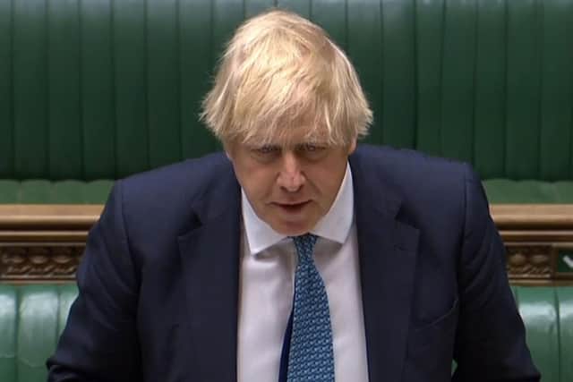 Boris Johnson speaking in Parliament about what the easing of lockdown will mean for the public.

Photo by -AFP via Getty Images