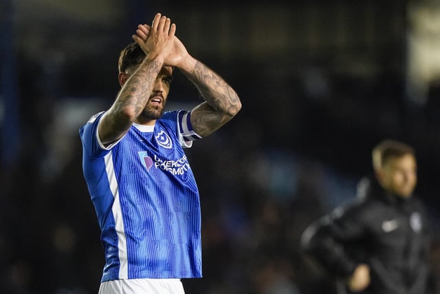 Marlon Pack applauds the Fratton faithful at the final whistle