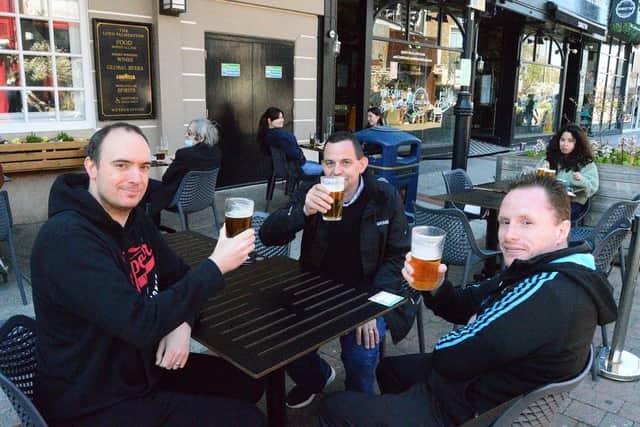 From left, Scott Samuel, 35, Paul Edwards, 45 and Mark Woodroofe, 37. Picture: David George