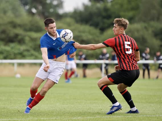 New striker George Hirst in action for Pompey at Bournemouth