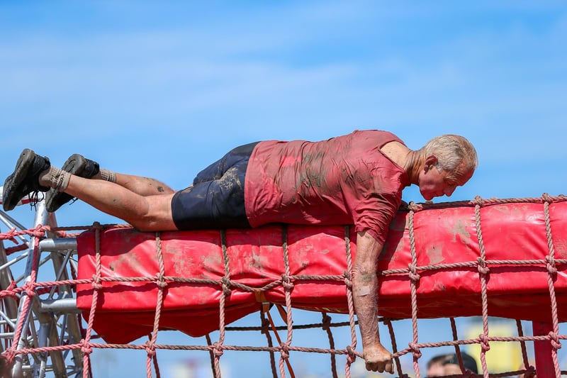 This competitor must surely be a former Royal Marine commando. Race For Life Pretty Muddy, Southsea Common
Picture: Chris  Moorhouse (290624-218)