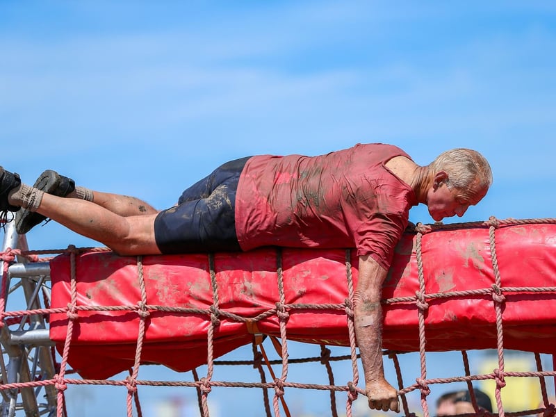 This competitor must surely be a former Royal Marine commando. Race For Life Pretty Muddy, Southsea CommonPicture: Chris  Moorhouse (290624-218)