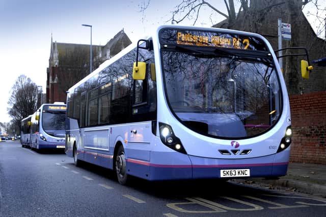Pictured is one of First Solent's buses.