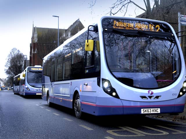Pictured is one of First Solent's buses.