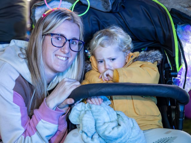 People from across the region descended onto the grounds of HMS Sultan on Thursday evening for a night of excitement, bonfire and fireworks.
Pictured - Helen Dunford with Son, Max McCarthy, 2 from Stubbington
Photos by Alex Shute