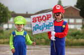 The Let's Stop Aquind walking protest against Aquind started at the Fort Cumberland car park in Eastney. Picture: Sam Stephenson