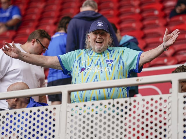 Showing off his Pompey third kit!