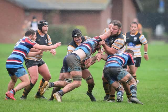 Portsmouth RFC in action against Reeds Weybridge last November. Portsmouth still had three London South West 3 games left to play before the RFU brought the campaign to an early halt. Picture: Keith Woodland