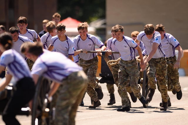 HMS Collingwood held the Junior Leaders Fieldgun Competition (JRFG) with teams from the RN and Army, Sea Cadets, BAE and UTC Colleges.
Pictured: Fareham College
Picture: Keith Woodland