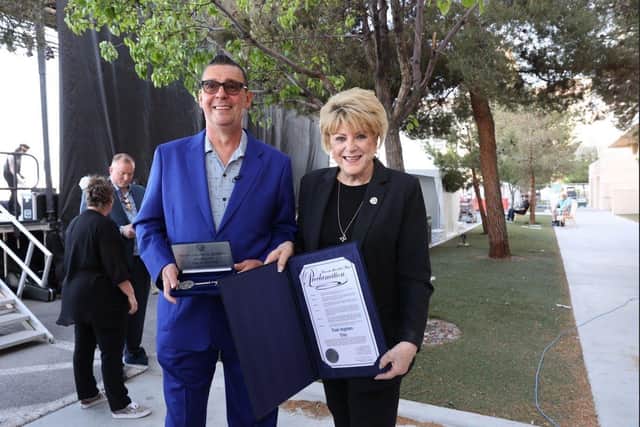 Tom Ingram with mayor of Las Vegas Carolyn Goodman. Steve Pue