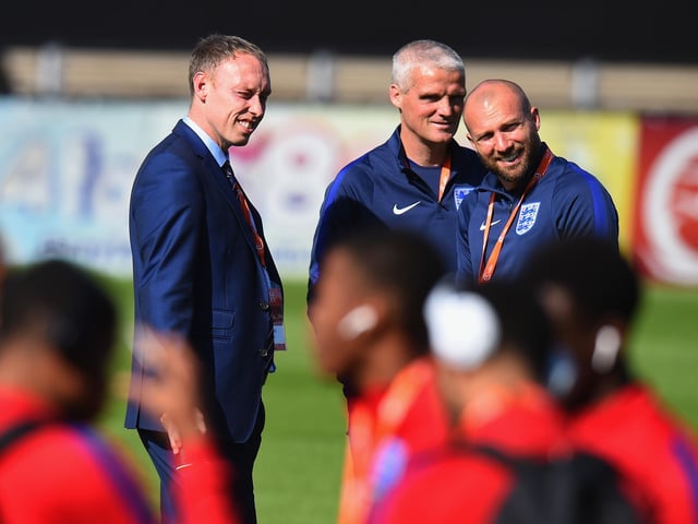 Just three months after his move to the England set-up as a national specialist (out of possession) coach, Foster was part of the Steve Cooper-led England Under-17 coaching team that guided the young Three Lions to the 2017 U17 European Championship final - a game they lost on penalties to Spain. Included in the England side for the tournament were then rising stars Phil Foden, Jadon Sancho and Emile Smith Rowe.
Picture: Tony Marshall/Getty Images