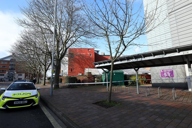 Police at a crime scene on Winston Churchill Avenue, Portsmouth
Picture: Chris Moorhouse (jpns 110224-06)