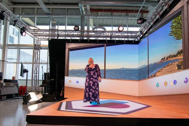 Pippa Bostock, Business Director of Centre for Creative and Immersive XR, giving a speech at the launch event on a Smart Stage

Picture: Habibur Rahman