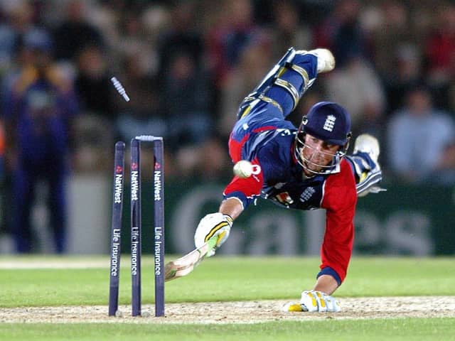 Marcus Trescothick is run out for 72 as England lose to Sri Lanka in a T20 international at The Ageas Bowl in 2006. Picture: Matt Scott-Joynt.
