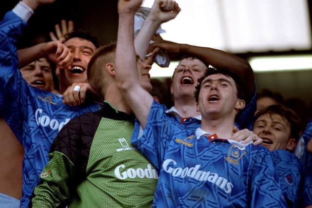 Alan McLoughlin celebrates victory over Nottingham Forest in 1992