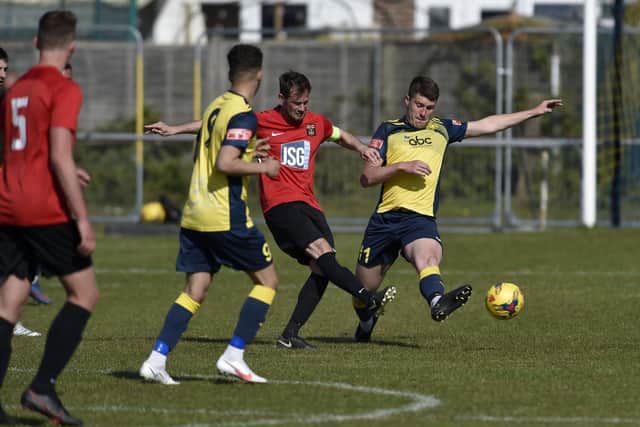 Fareham captain Tom Settle in action during the loss to Moneyfields. Picture: Allan Hutchings