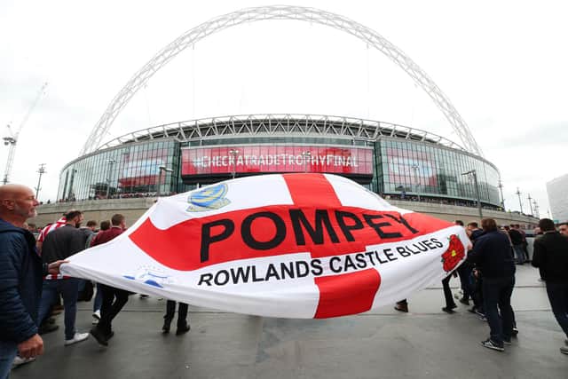 Pompey fans at Wembley last year