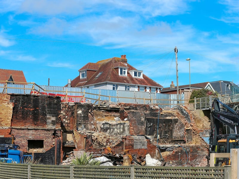 Demolition site at the Osborne View pub, Hill Head, Fareham, showing ongoing workPicture: Chris  Moorhouse (100724-019)