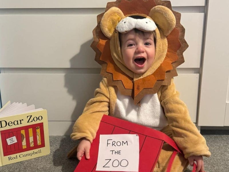 Reggie looks adorable in his Dear Zoo World Book Day costume.