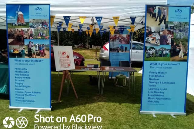 u3a stall advertising the group