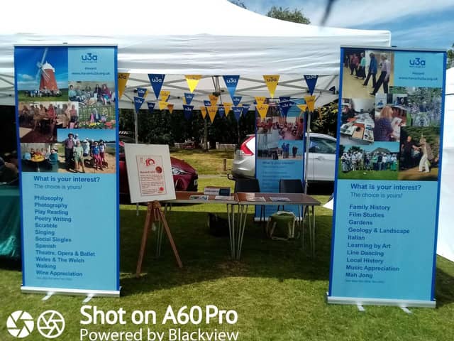 u3a stall advertising the group