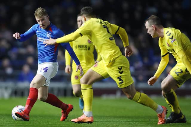 Kenny Jackett trialled Andy Cannon as a deep central midfielder in Tuesday night's 2-2 draw with Fleetwood. Picture: Joe Pepler