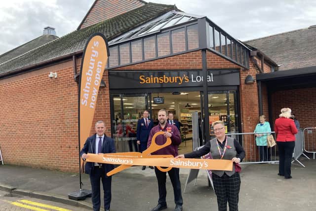 Sainsbury's Local opens in Winchester Road, Bishop's Waltham. Pictured is Patrick Dunne, director of property, general assistant Anthony Barrow and store manager Donna Everton 
