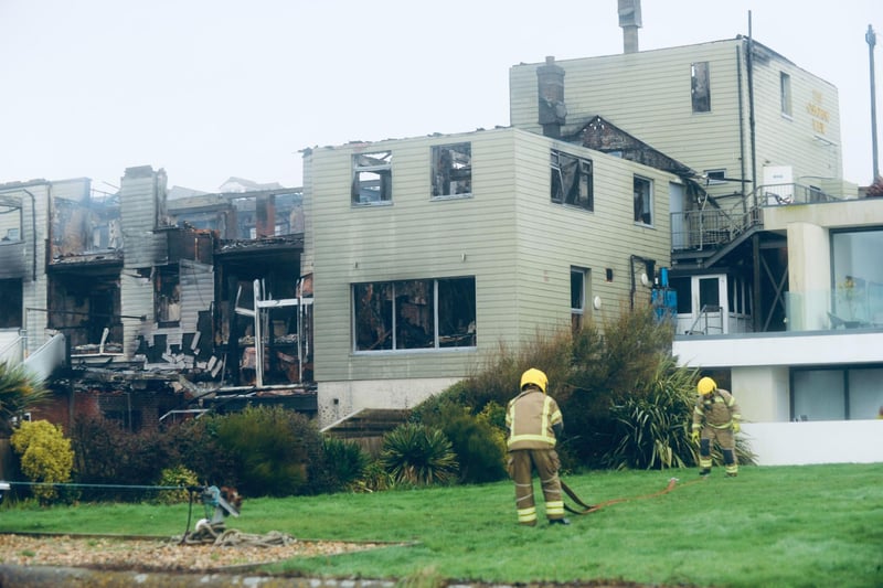 The Osborne View fire Crews from Fareham, Gosport, Cosham, Portchester, Southsea, Eastleigh, Hightown, Beaulieu, Romsey and Ringwood were called to tackle a significant fire in the roof space of the three-storey Osborne View hotel and restaurant.