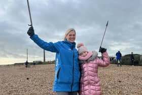 Bianca Carr, founder of the Final Straw Foundation, and Billie Harris, who set up the day's beach clean.