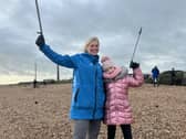 Bianca Carr, founder of the Final Straw Foundation, and Billie Harris, who set up the day's beach clean.