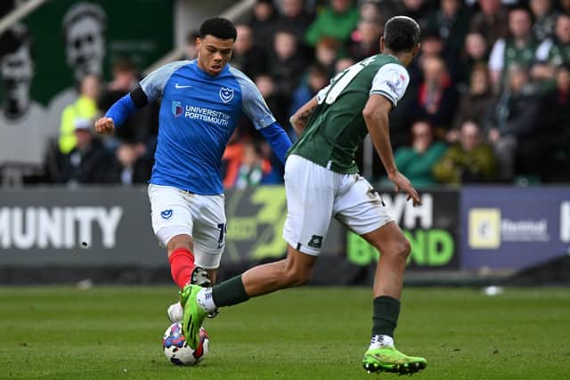 John Mousinho has defended Dane Scarlett over his decision-making after a golden opportunity against Plymouth. Picture: Graham Hunt/ProSportsImages