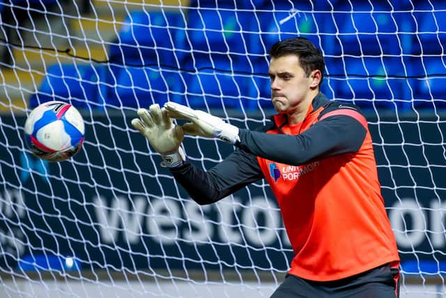 Duncan Turnbull was handed his Pompey debut in the 5-1 Papa John's Trophy defeat at Peterborough. Picture: Nigel Keene/ProSportsImages