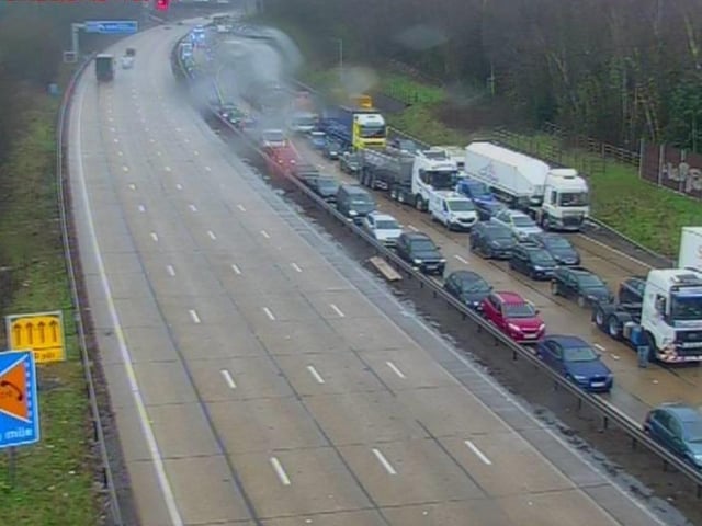 M27 crash. Pic: Highways England