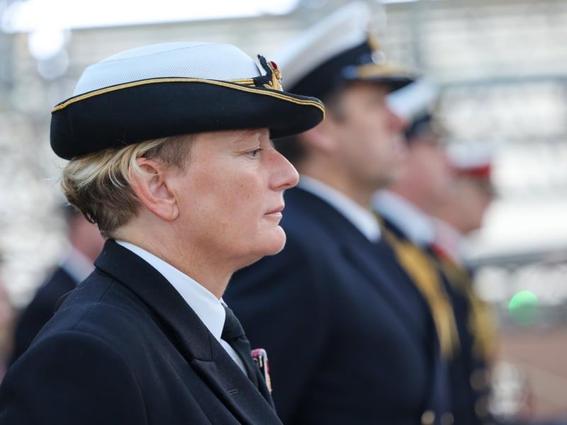 Pictured: Guests during the HMS Victory ceremony.