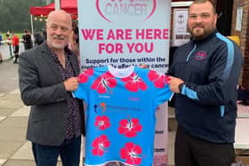 P3 operations manager, Mike Payne, alongside Aaron Beesley, ambassador for Rugby Against Cancer.