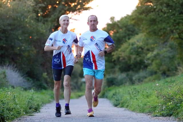 Sandra and Russell Tullett in training for the 153-mile Spartathlon, which starts in Athens next Friday. Picture: Chris Moorhouse