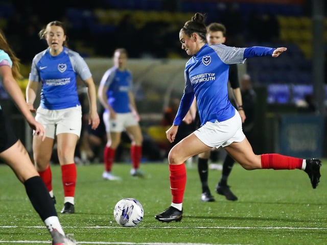 Pompey Women (blue) v Pompey Women Development. Picture by Nathan Lipsham