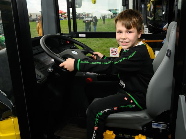 Pictured is: Fox Wells-Fawcett, 8 from Havant takes the drivers position.

Picture: Keith Woodland